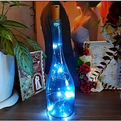 economico Striscie luci a batteria-led luci stringa bottiglia a forma di sughero decorazione di nozze all&#039;aperto 2m led notte luce stellata 30 pz 12 pz 10 pz filo di rame tappo bottiglia di vino lampada festa di nozze decorazione