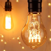 abordables Ampoules incandescentes-Lot de 4 ampoules Edison vintage 40 W E26/E27 A60 (A19), à intensité variable, blanc chaud 2300 K, décoratives rétro 220-240 V