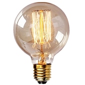 economico Lampadine a incandescenza-1pc lampadine vintage edison con filamento a spirale 40w dimmerabile e27 g95 round globe grande antico finitura oro chiaro design industriale ambra