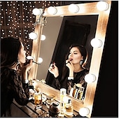 cheap Ring Lights-LED Makeup Vanity Lights Stick on Mirror with 10 dimmable Bulbs USB 4.6m 15ft Cable White