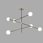 abordables Lustres style Spoutnik-6 lumières 100 cm Lustre Métal Verre Spoutnik Doré Finitions Peintes contemporain Artistique 110-120V 110-240 V