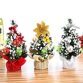 billige Samlefigurer-20cm mini juletre jul kunstig bordplate dekorasjoner festival miniatyr tre julegave juledekor