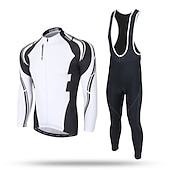 cheap Men&#039;s Clothing Sets-Men&#039;s Cycling Jersey with Bib Tights Long Sleeve Mountain Bike MTB Road Bike Cycling Winter Black Yellow Red Bike Pants / Trousers Jersey Bib Tights Thermal Warm Fleece Lining Windproof 3D Pad