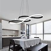 economico Modello a cerchio-lampadario a led 75 cm lampadario dimmerabile acrilico regolabile nota design moderno per la casa soggiorno illuminazione solo dimmerabile con telecomando