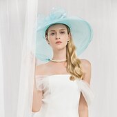 baratos Chapéu de Festa-Organza Chapéu Kentucky Derby / Chapéus com Laço 1pç Casamento / Festa / Noite Capacete