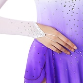 cheap Figure Skating Dresses-Figure Skating Dress Women's Girls' Ice Skating Dress Outfits Yan pink Golden yellow Violet Halo Dyeing Spandex Stretch Yarn Lace High Elasticity Professional Competition Skating Wear Handmade Fashion