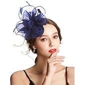 abordables Tocados-Fascinadores Tocado de Tul Fiesta de Té Carreras de Caballos Día de Damas Elegante Retro con Tocado de Flor y Pluma vestido para impresionar vestido para el día de carreras