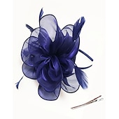 abordables Tocados-Fascinadores Tocado de Tul Fiesta de Té Carreras de Caballos Día de Damas Elegante Retro con Tocado de Flor y Pluma vestido para impresionar vestido para el día de carreras