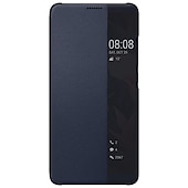 billiga Övriga telefonskal- och fodral-telefon fodral Till Huawei P40 P30 P20 Pro Lite Mate 40 30 20 Pro Honor 20 Pro Fodral Läderfodral Etui med lock Lucka med fönster Genomskinlig Solid färg Hårt PU läder