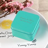 economico Scatole di caramelle di nozze-Personalized cuboide Favor Tin - set di 12 (piu colori)