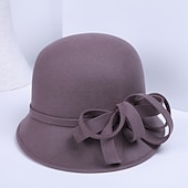 baratos Chapéus de Festa-100% Lã Chapéu Kentucky Derby / Chapéus com Laço 1pç Casual / Roupa Diária Capacete