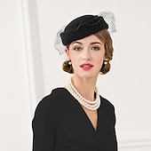 olcso Partikalapok-Gyapjú / Nettó Kentucky Derby Hat / Lenyűgözők / Kalap val vel Virág 1db Esküvő / Különleges alkalom / Hétköznapi Sisak