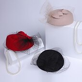 Χαμηλού Κόστους Καπέλα Γιορτής-100% Μαλλί Καπέλο Ντέρμπι / Καπέλα με Φιόγκος 1 τεμ Causal / Καθημερινά Ρούχα Ακουστικό