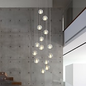 billiga Klusterdesign-40 cm ljuskrona metall klot taklampa led galvaniserad konstnärlig modern 90-240v