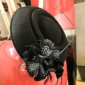 economico Cappelli da Festa-100% lana Cappello Kentucky Derby / berretto con Piume 1 pc Informale / Da tutti i giorni / Coppa di Melbourne Copricapo