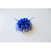 preiswerte Fascinator-Fascinators Kopfbedeckung Feder Netz Hochzeit Teeparty Pferderennen Damen Tag Cocktail Vintage Stil Elegant mit floralen Kopfschmuck Kopfbedeckung um zu beeindrucken Rennrenntag Kleid