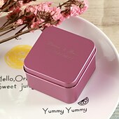 economico Scatole di caramelle di nozze-Personalized cuboide Favor Tin - set di 12 (piu colori)