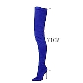 voordelige Mode laarzen-Dames Laarzen Stilettohakken Hak Laarzen Feest Dagelijks Effen Kleur Over de knie laarzen Dij hoge laarzen Hoge Hak Naaldhak Gepuntte Teen Elegant Sexy Klassiek Imitatiesuède PU Rits Amandel Zwart