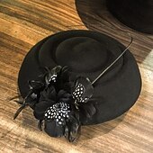 economico Cappelli da Festa-100% lana Cappello Kentucky Derby / berretto con Piume 1 pc Informale / Da tutti i giorni / Coppa di Melbourne Copricapo