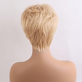 abordables Perruques sans bonnet-Cheveux Naturel Rémy Perruque Court Droit Droite naturelle Bob Coupe Carré Coupe Lutin Partie latérale Coupe Dégradée Noir Marron Homme Mode Ligne de Cheveux Naturelle Sans bonnet Femme Tous Noir