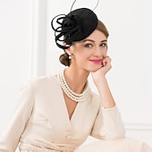 billige Coiffer-Kentucky Derby-hatt fascinators Hatter Ull Fjær Pillebokshatt Bryllup Spesiell Leilighet Avslappet Te Fest Hesteløp Med Blomster Hodeplagg Hodeplagg