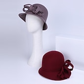 baratos Chapéus de Festa-100% Lã Chapéu Kentucky Derby / Chapéus com Laço 1pç Casual / Roupa Diária Capacete