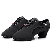 economico Scarpe da ballo allenamento-Per donna Scarpe per balli latini Liscio Fai pratica con le scarpe da ballo Line Dance Prestazioni Feste Da allenamento Con lacci Stringate Fondo a due punte Tacco spesso Con lacci intrecciali Nero