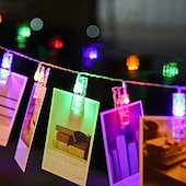 economico Striscie luci USB-elegante festa di ricevimento di nozze luci a led per foto a catena da 4 m con 40 clip per foto 40 led per decorazioni da parete per camera da letto del dormitorio decorazioni per matrimoni