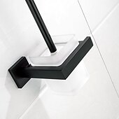 cheap Toilet Brush Holder-Toilet Brush with Holder, Stainless Steel Wall Mounted Rubber Painted Toilet Bowl Brush and Holder for Bathroom