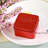 economico Scatole di caramelle di nozze-Personalized cuboide Favor Tin - set di 12 (piu colori)
