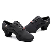 economico Scarpe da ballo allenamento-Per donna Scarpe per balli latini Liscio Fai pratica con le scarpe da ballo Line Dance Prestazioni Feste Da allenamento Con lacci Stringate Fondo a due punte Tacco spesso Con lacci intrecciali Nero