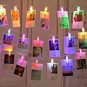 economico Striscie luci USB-elegante festa di ricevimento di nozze luci a led per foto a catena da 4 m con 40 clip per foto 40 led per decorazioni da parete per camera da letto del dormitorio decorazioni per matrimoni