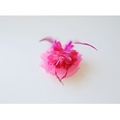 preiswerte Fascinator-Fascinators Kopfbedeckung Feder Netz Hochzeit Teeparty Pferderennen Damen Tag Cocktail Vintage Stil Elegant mit floralen Kopfschmuck Kopfbedeckung um zu beeindrucken Rennrenntag Kleid
