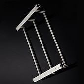 cheap Towel Bars-3-Tier Towel Rail with Hooks for Bathroom Wall Mounted Stainless Steel Towel Bar Brushed Nickel Towel Rack Rustproof Towel Bar 40/50/60CM(Silvery)