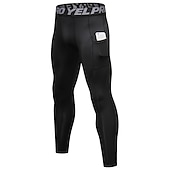 cheap Men&#039;s Shorts, Tights &amp; Pants-Men&#039;s Compression Pants Running Tights Leggings with Phone Pocket Base Layer Athletic Winter Spandex Breathable Quick Dry Sweat wicking Power Flex Fitness Gym Workout Running Skinny Sportswear