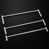 cheap Towel Bars-3-Tier Towel Rail with Hooks for Bathroom Wall Mounted Stainless Steel Towel Bar Brushed Nickel Towel Rack Rustproof Towel Bar 40/50/60CM(Silvery)