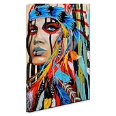 halpa Ihmisiä kuvaavat taulut-Hang-Painted öljymaalaus Maalattu - Abstrakti Ihmiset Klassinen Moderni Ilman Inner Frame / Valssatut kankaat