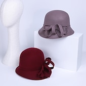 baratos Chapéus de Festa-100% Lã Chapéu Kentucky Derby / Chapéus com Laço 1pç Casual / Roupa Diária Capacete