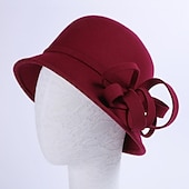 baratos Chapéus de Festa-100% Lã Chapéu Kentucky Derby / Chapéus com Laço 1pç Casual / Roupa Diária Capacete
