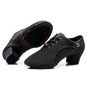 economico Scarpe da ballo allenamento-Per donna Scarpe per balli latini Liscio Fai pratica con le scarpe da ballo Line Dance Prestazioni Feste Da allenamento Con lacci Stringate Fondo a due punte Tacco spesso Con lacci intrecciali Nero
