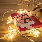cheap USB String Lights-Elegant Wedding &amp; Party Reception LED Photo Clip String Lights - 20 Clips, 2/3/5M, Waterproof for Bedroom, Dorm, Christmas, Battery Powered or USB