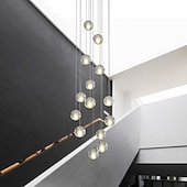 billiga Klusterdesign-40 cm ljuskrona metall klot taklampa led galvaniserad konstnärlig modern 90-240v