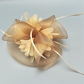 economico Fascinator-fascinators piuma/rete cappello derby kentucky/copricapo con piume/floreale/fiore 1 pezzo matrimonio/occasione speciale/copricapo tea party
