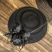 economico Cappelli da Festa-100% lana Cappello Kentucky Derby / berretto con Piume 1 pc Informale / Da tutti i giorni / Coppa di Melbourne Copricapo