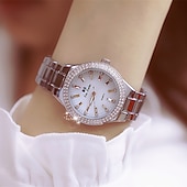 tanie Zegarki kwarcowe-Zegarek na nadgarstek Kwarcowy na Damskie Analog Kwarc Moda Luksusowy Bling Kryształ górski bransoletka Stal nierdzewna Stal nierdzewna