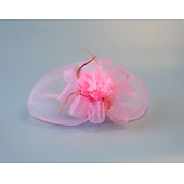 cheap Fascinators-White Wedding Fascinator Tulle Beaded Organza Fascinators Hats Headwear Clip Vintage Elegant with  Feathers Fur Flower 1 Piece Kentucky Horse Race Tea Party Ladies Day Headpiece