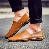 billiga Slip-ons och loafers till herrar-slip-on loafers i läder för män, avslappnade körskor med handsydd sula - bekväma och mångsidiga skor för vardagsbruk