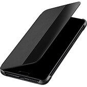billige Andre telefonetuier-telefon Etui Til Huawei P30 P30 Pro P20 P20 Pro Psmart pluss 2019 Ære 20 hedre 20 pro Honnør 30 Honor 30 Pro Y5p Heldekkende etui Lærveske Flip Case Flipp med vindu Automatisk søvn / våkne Helfarge