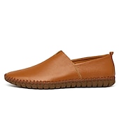 billiga Slip-ons och loafers till herrar-slip-on loafers i läder för män, avslappnade körskor med handsydd sula - bekväma och mångsidiga skor för vardagsbruk