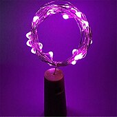 abordables Alimentación por batería-Elegante cadena de luces LED para tapón de botella de alambre de cobre de 10 piezas, 15 led, 0,75 m, para decoración de botellas de vidrio, manualidades, San Valentín, bodas y fiestas